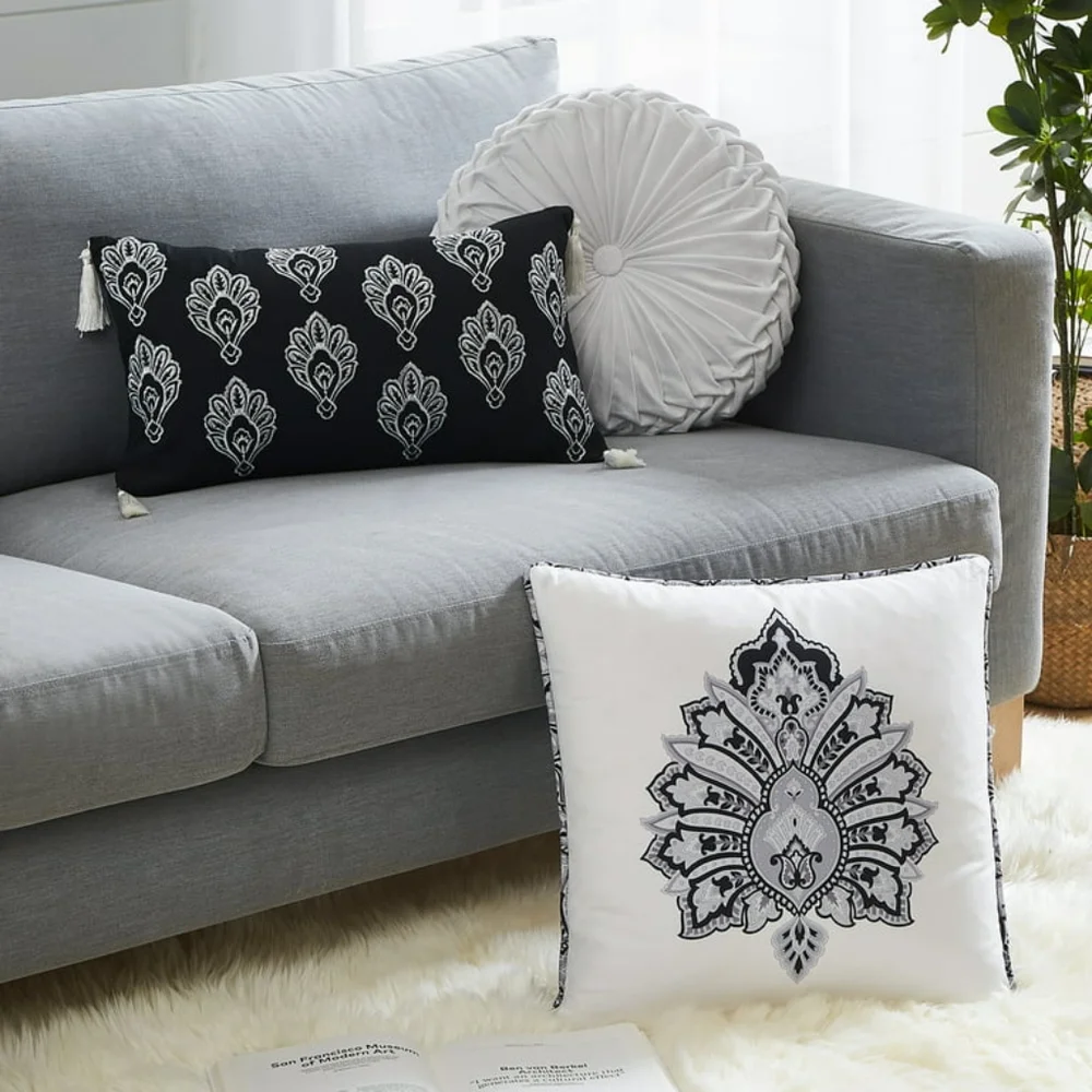 Southshore 6 Piece Grey & White Paisly Print Quilt Set